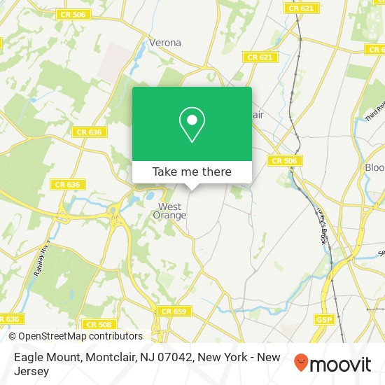 Mapa de Eagle Mount, Montclair, NJ 07042