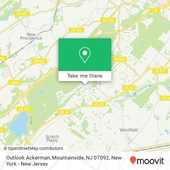 Outlook Ackerman, Mountainside, NJ 07092 map