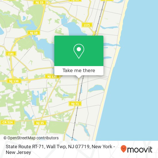 Mapa de State Route RT-71, Wall Twp, NJ 07719