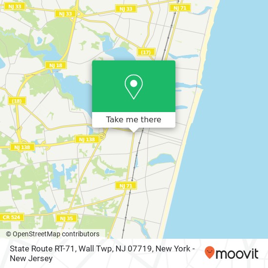 State Route RT-71, Wall Twp, NJ 07719 map