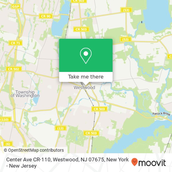 Center Ave CR-110, Westwood, NJ 07675 map