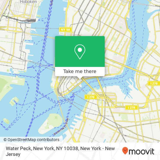 Mapa de Water Peck, New York, NY 10038