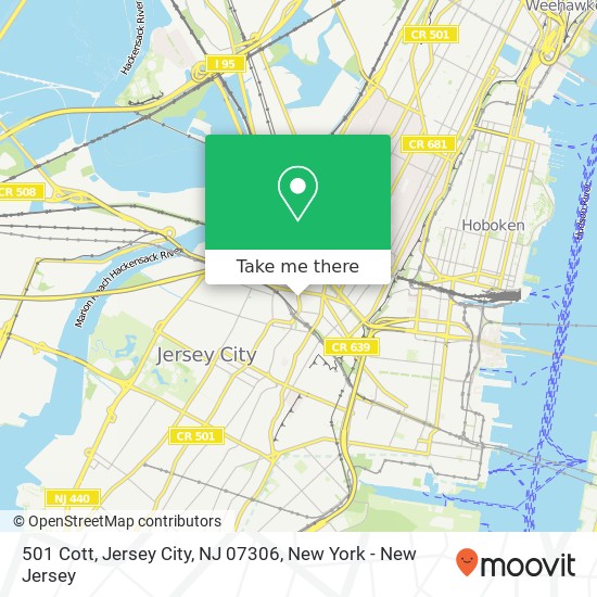 Mapa de 501 Cott, Jersey City, NJ 07306