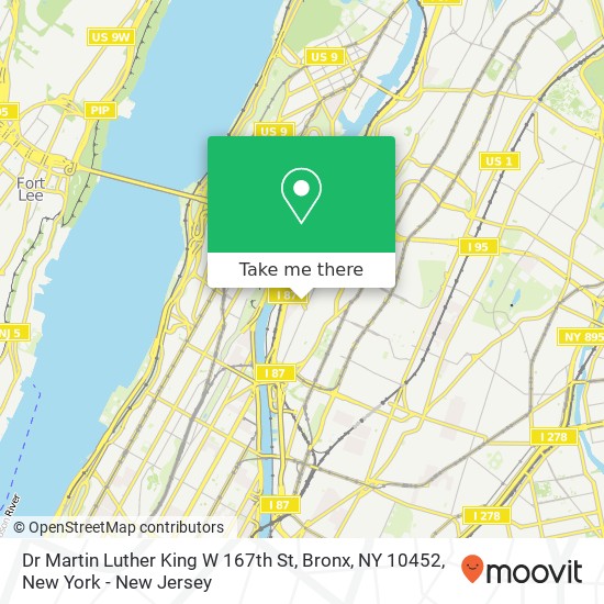 Mapa de Dr Martin Luther King W 167th St, Bronx, NY 10452