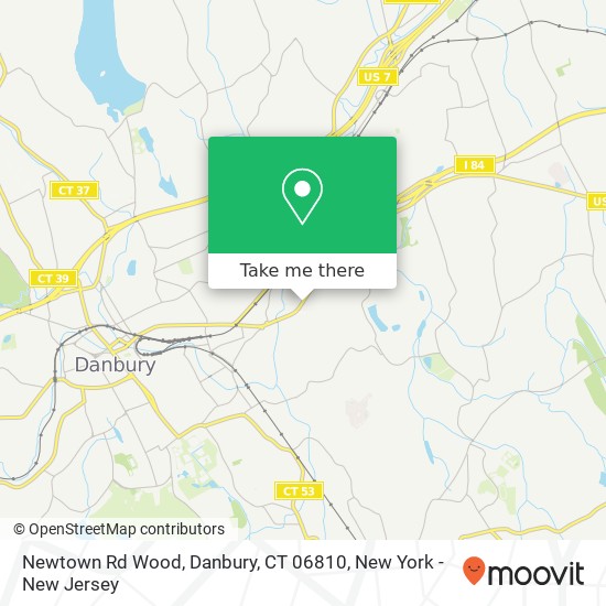 Mapa de Newtown Rd Wood, Danbury, CT 06810