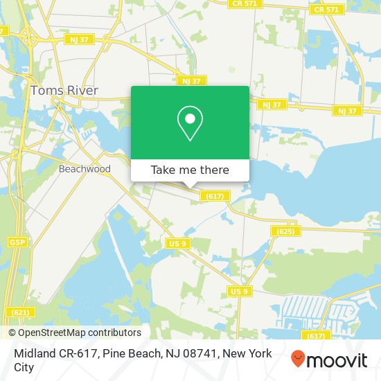 Mapa de Midland CR-617, Pine Beach, NJ 08741