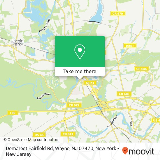 Mapa de Demarest Fairfield Rd, Wayne, NJ 07470