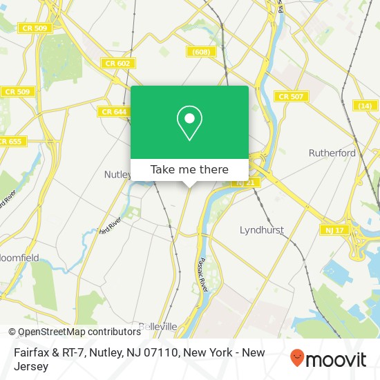Mapa de Fairfax & RT-7, Nutley, NJ 07110