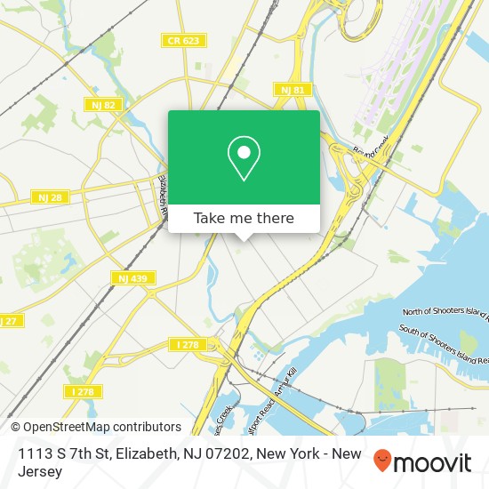 Mapa de 1113 S 7th St, Elizabeth, NJ 07202