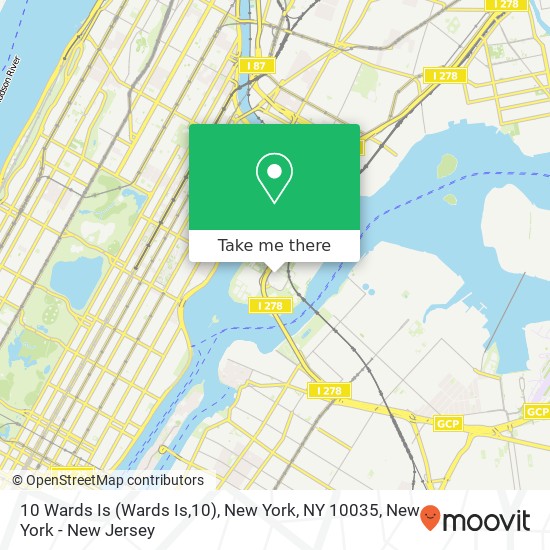 Mapa de 10 Wards Is (Wards Is,10), New York, NY 10035