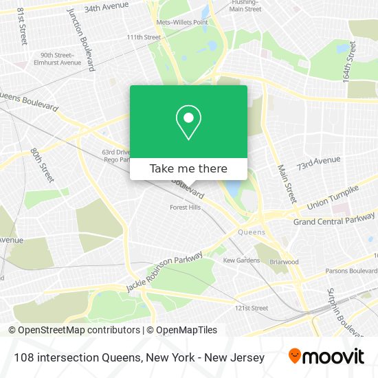 Mapa de 108 intersection Queens
