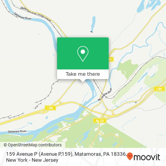 Mapa de 159 Avenue P (Avenue P,159), Matamoras, PA 18336