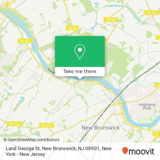 Mapa de Land George St, New Brunswick, NJ 08901