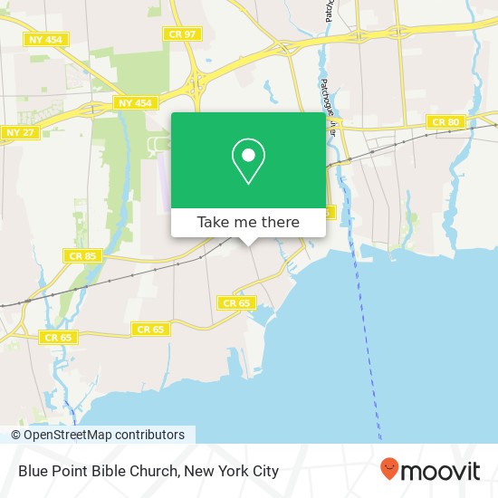 Mapa de Blue Point Bible Church