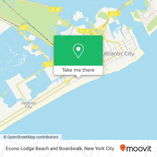 Mapa de Econo Lodge Beach and Boardwalk