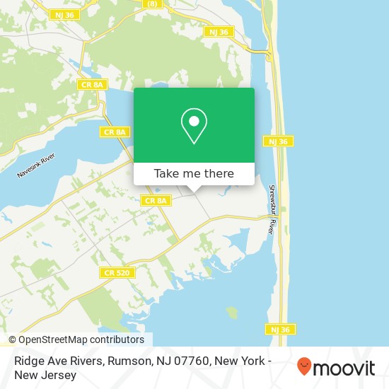 Ridge Ave Rivers, Rumson, NJ 07760 map