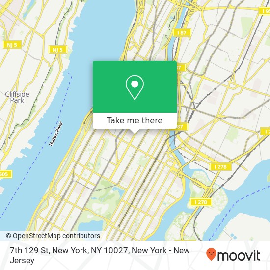 Mapa de 7th 129 St, New York, NY 10027