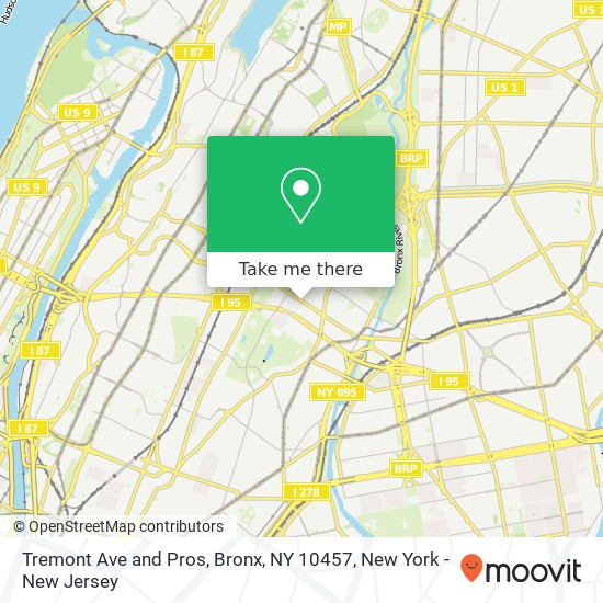 Tremont Ave and Pros, Bronx, NY 10457 map