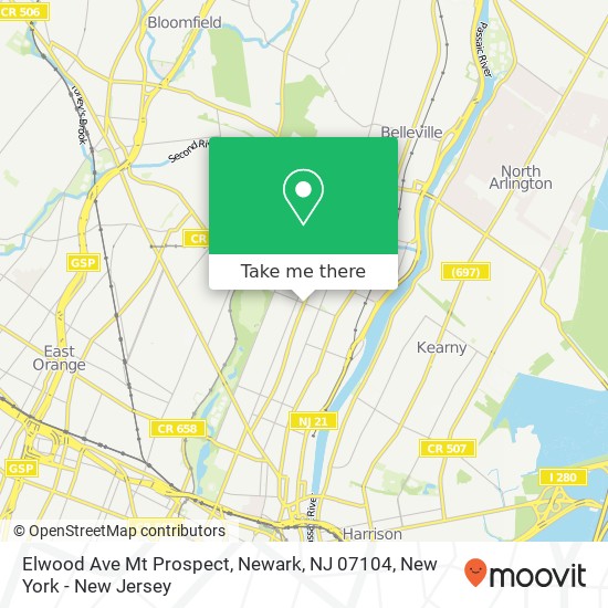 Elwood Ave Mt Prospect, Newark, NJ 07104 map