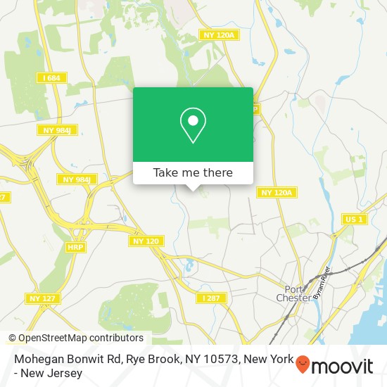 Mapa de Mohegan Bonwit Rd, Rye Brook, NY 10573
