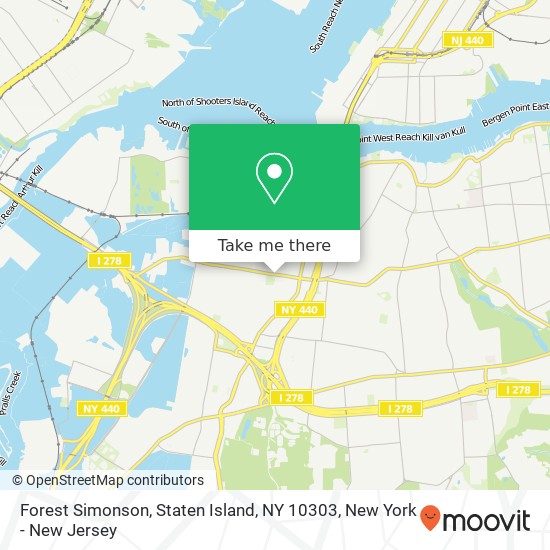Mapa de Forest Simonson, Staten Island, NY 10303
