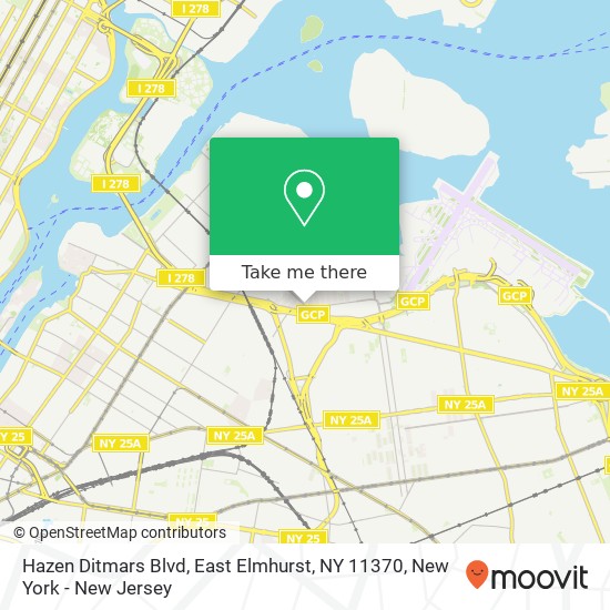 Mapa de Hazen Ditmars Blvd, East Elmhurst, NY 11370