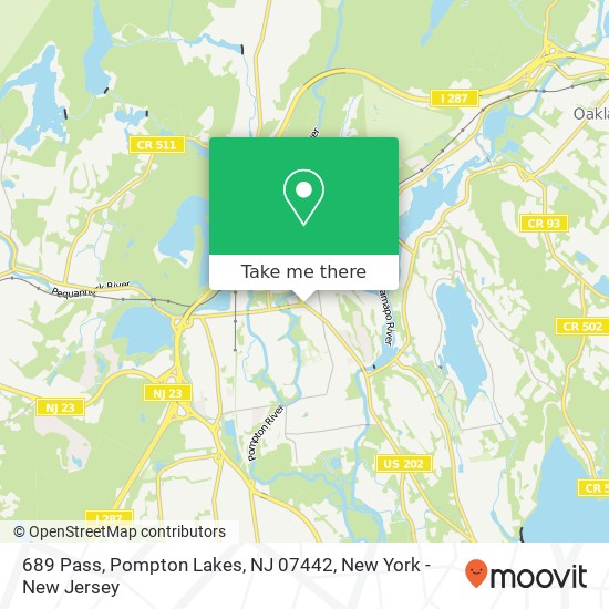 Mapa de 689 Pass, Pompton Lakes, NJ 07442