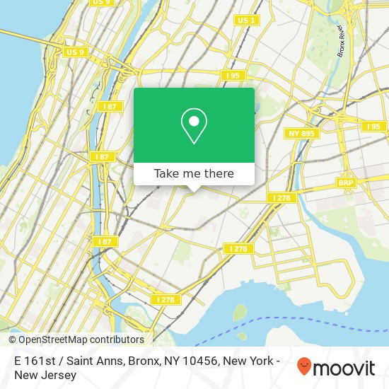 Mapa de E 161st / Saint Anns, Bronx, NY 10456