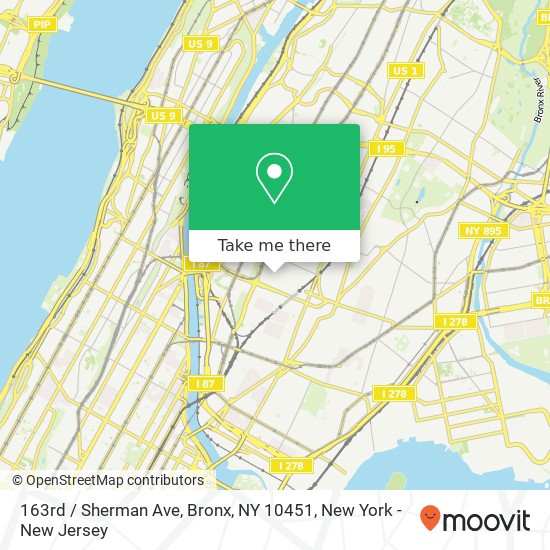 163rd / Sherman Ave, Bronx, NY 10451 map