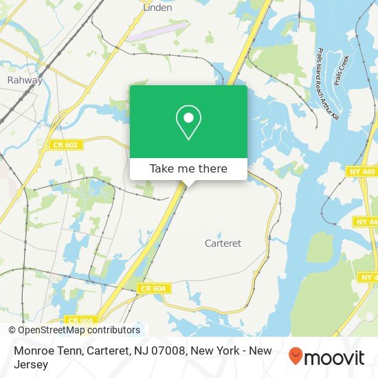 Mapa de Monroe Tenn, Carteret, NJ 07008