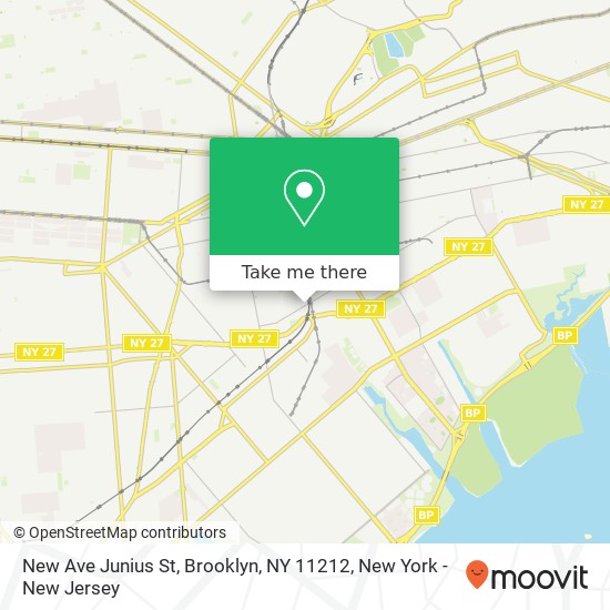 Mapa de New Ave Junius St, Brooklyn, NY 11212