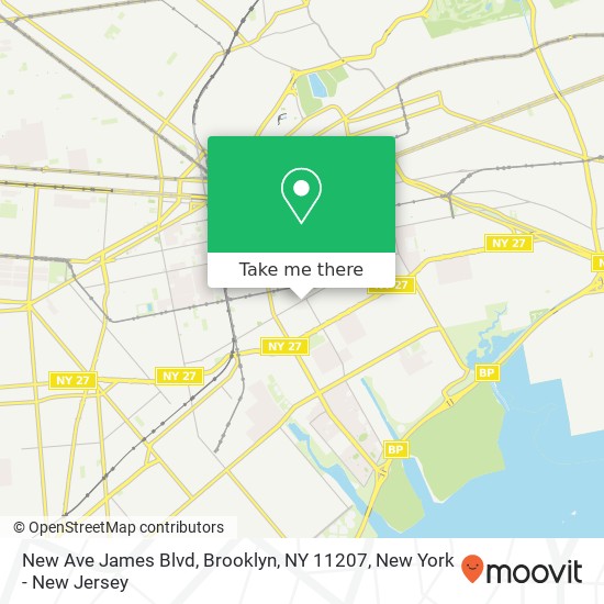 Mapa de New Ave James Blvd, Brooklyn, NY 11207