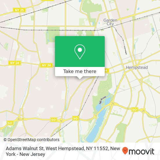 Mapa de Adams Walnut St, West Hempstead, NY 11552