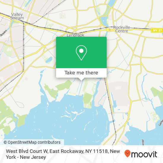 Mapa de West Blvd Court W, East Rockaway, NY 11518