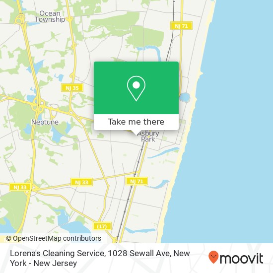 Mapa de Lorena's Cleaning Service, 1028 Sewall Ave