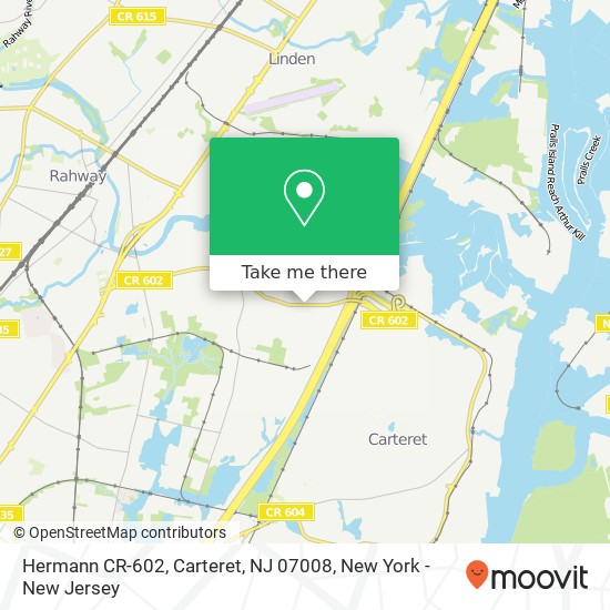 Mapa de Hermann CR-602, Carteret, NJ 07008