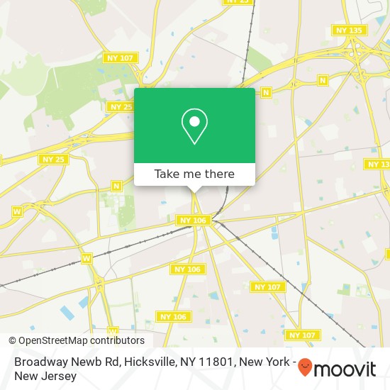 Broadway Newb Rd, Hicksville, NY 11801 map