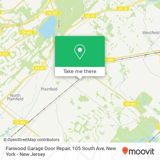 Mapa de Fanwood Garage Door Repair, 105 South Ave