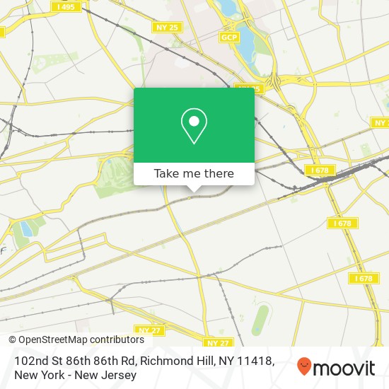 102nd St 86th 86th Rd, Richmond Hill, NY 11418 map