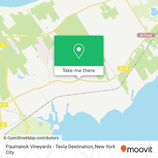 Paumanok Vineyards - Tesla Destination map