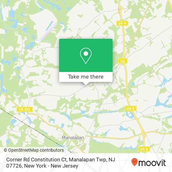 Corner Rd Constitution Ct, Manalapan Twp, NJ 07726 map