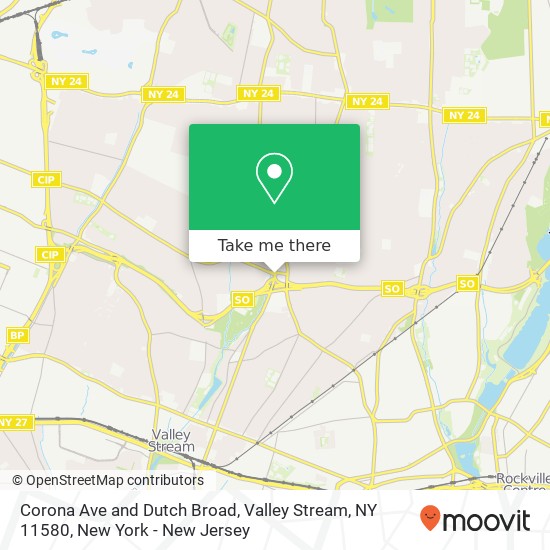 Corona Ave and Dutch Broad, Valley Stream, NY 11580 map