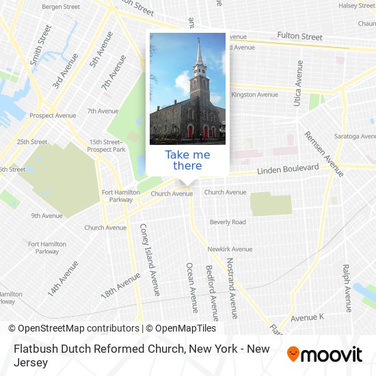 Flatbush Dutch Reformed Church map