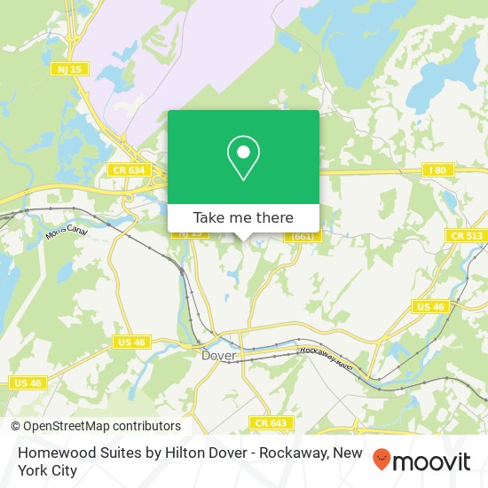 Mapa de Homewood Suites by Hilton Dover - Rockaway