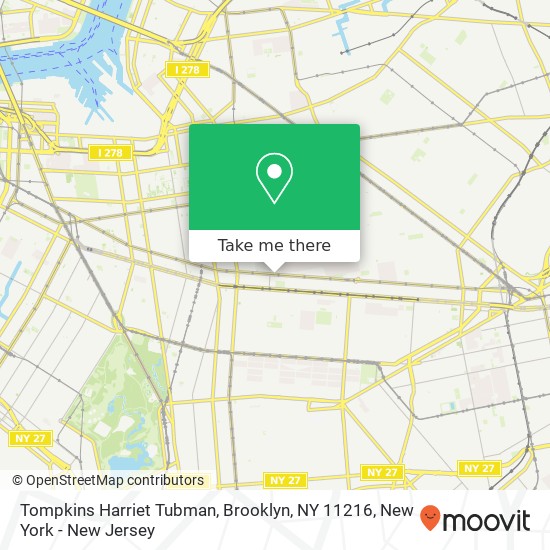 Mapa de Tompkins Harriet Tubman, Brooklyn, NY 11216