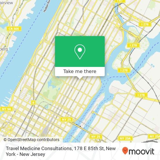 Travel Medicine Consultations, 178 E 85th St map