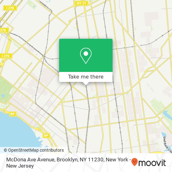 Mapa de McDona Ave Avenue, Brooklyn, NY 11230