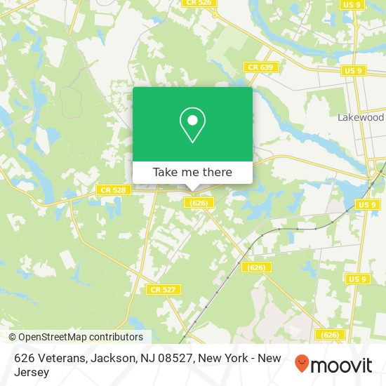 Mapa de 626 Veterans, Jackson, NJ 08527