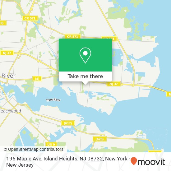 196 Maple Ave, Island Heights, NJ 08732 map
