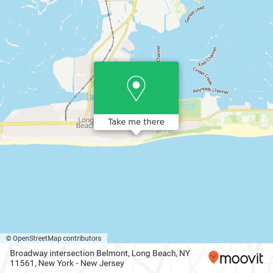 Mapa de Broadway intersection Belmont, Long Beach, NY 11561
